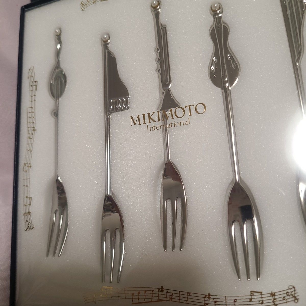 MIKIMOTO ミキモト 楽器 真珠 パール フォーク 楽器モチーフ