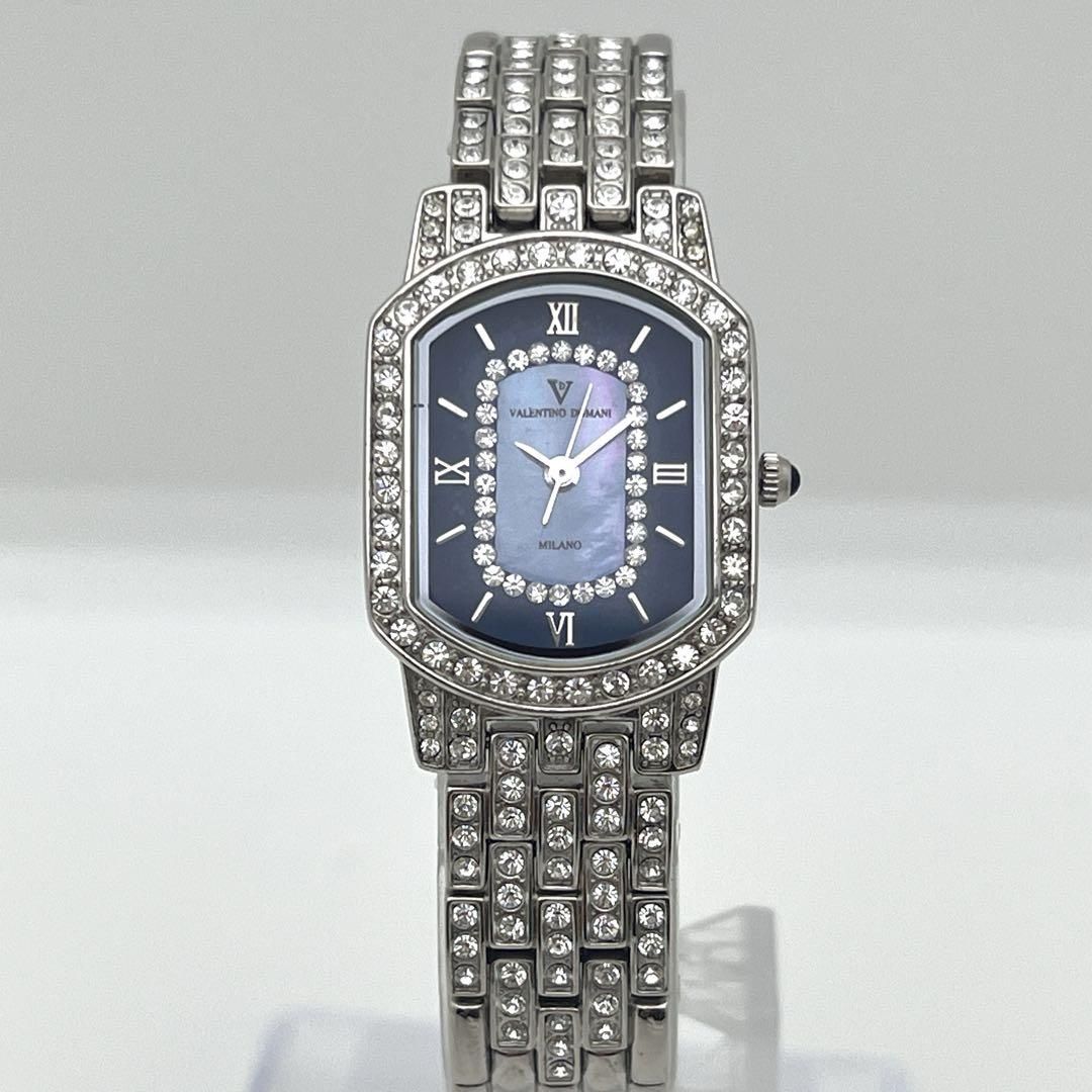 極美品】バレンチノドマーニ クリスタル装飾 シェル文字盤 ジュエリー