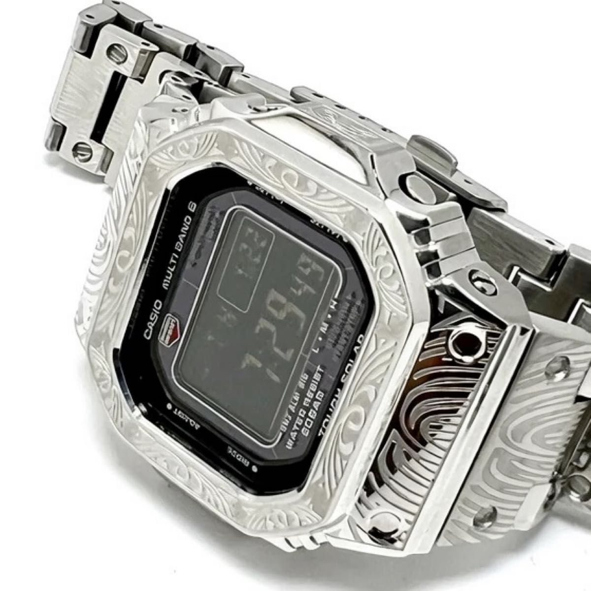 カスタム CASIO G-SHOCK GW-M5610 メタルベゼル＆バンド エングレー