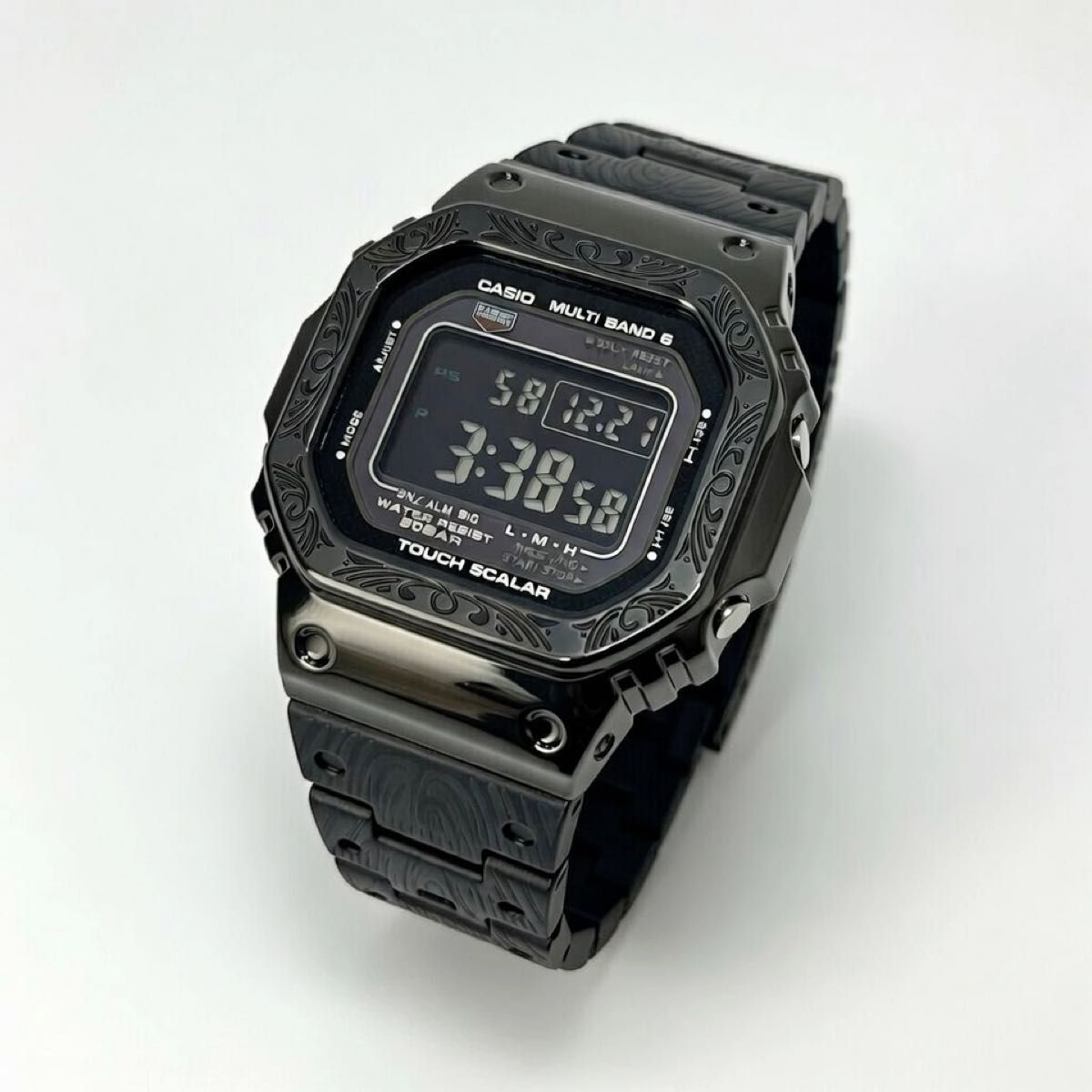 カスタム CASIO G-SHOCK GW-M5610 メタルベゼル＆バンド エングレー