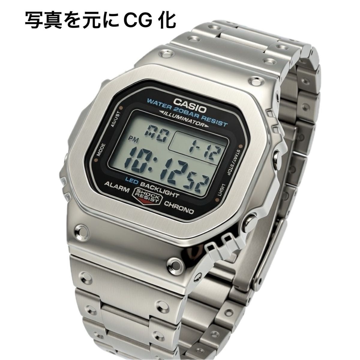 新品 G-SHOCK DW-5600UE フルメタルカスタム ステンレスシルバー