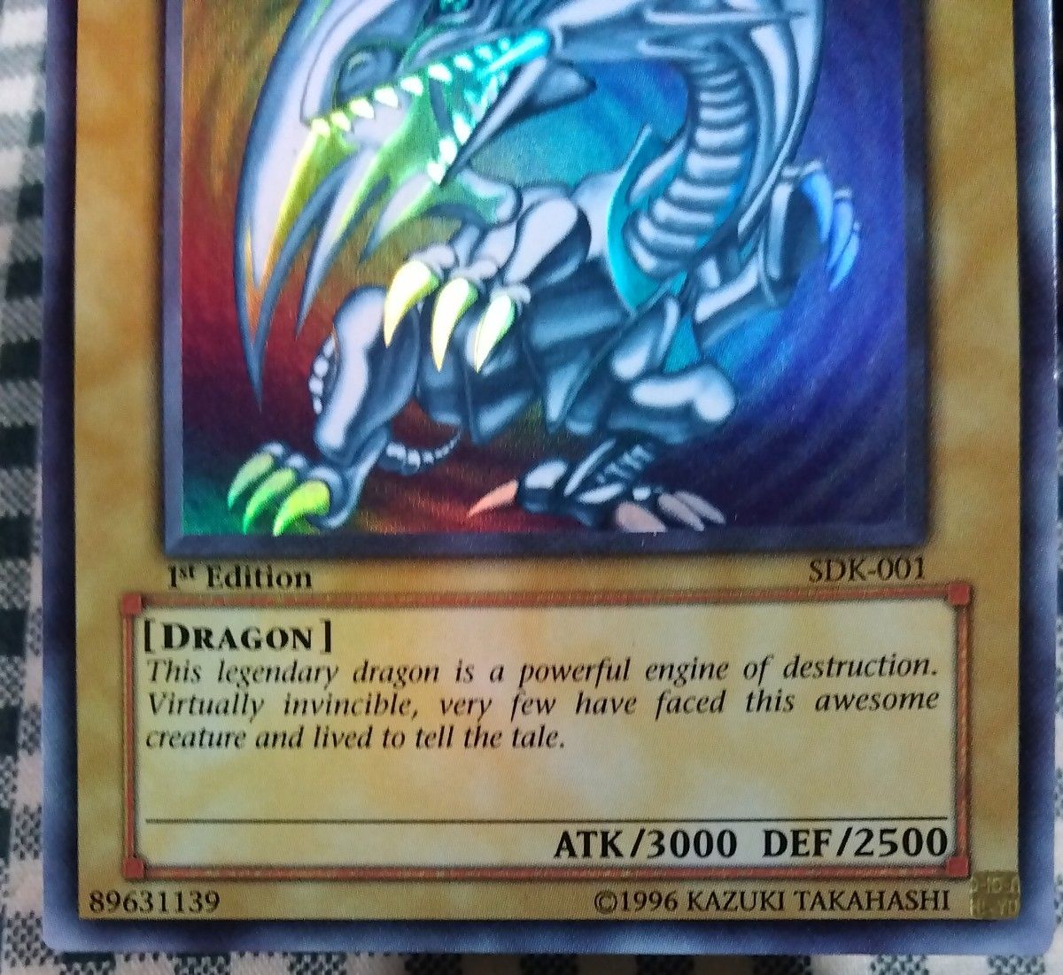 遊戯王 青眼の白龍 ブルーアイズホワイトドラゴン SDK-001 英語版 旧