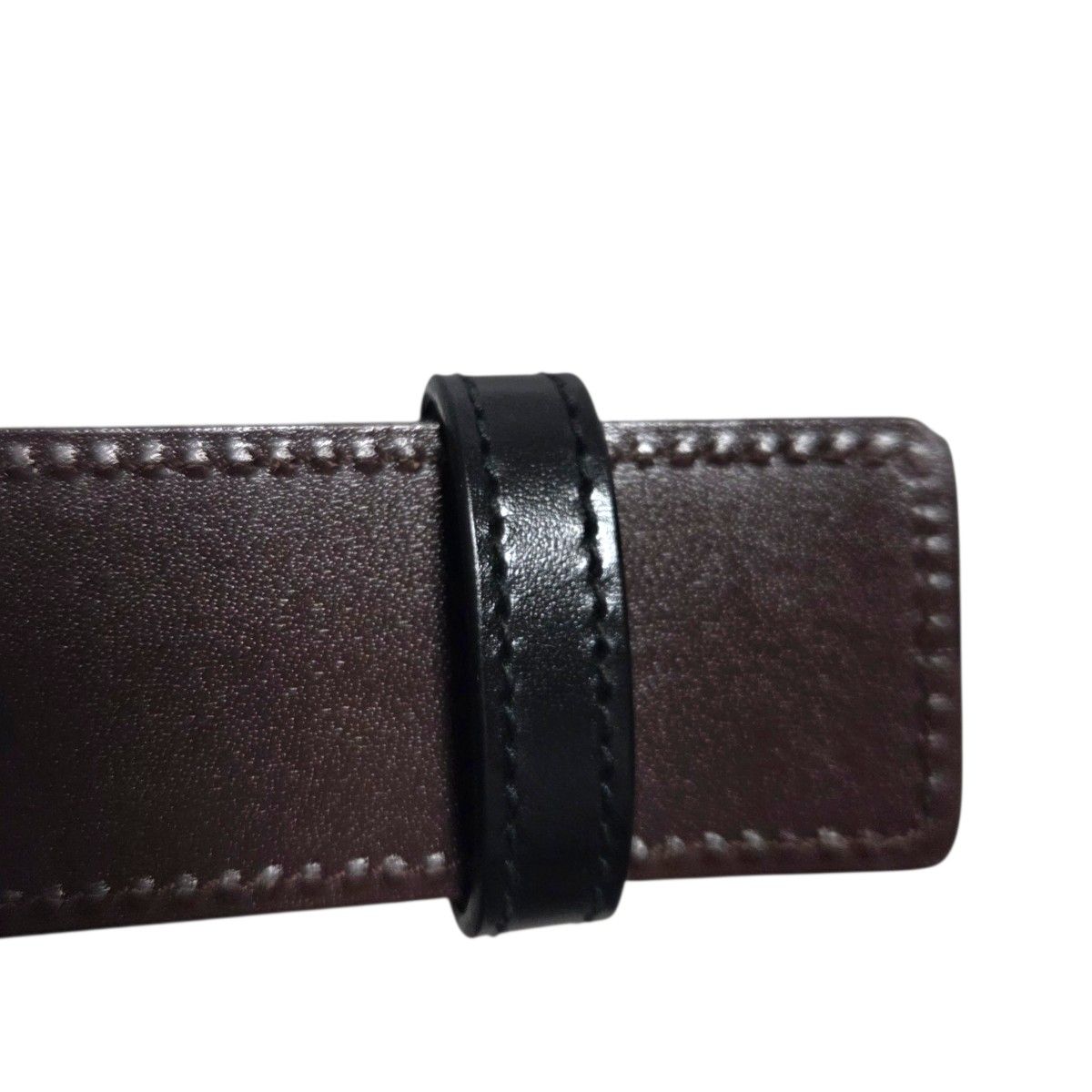 GUCCI グッチ スクエアバックル レザー ベルト リバーシブル ブラック