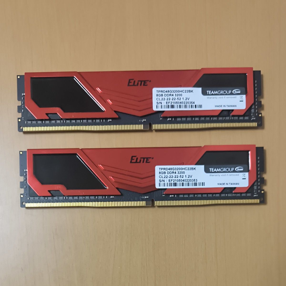 TEAMGROUP ELITE DDR4 3200 8GB×2枚 (16GB) メモリ TPRD48G3200HC22BK
