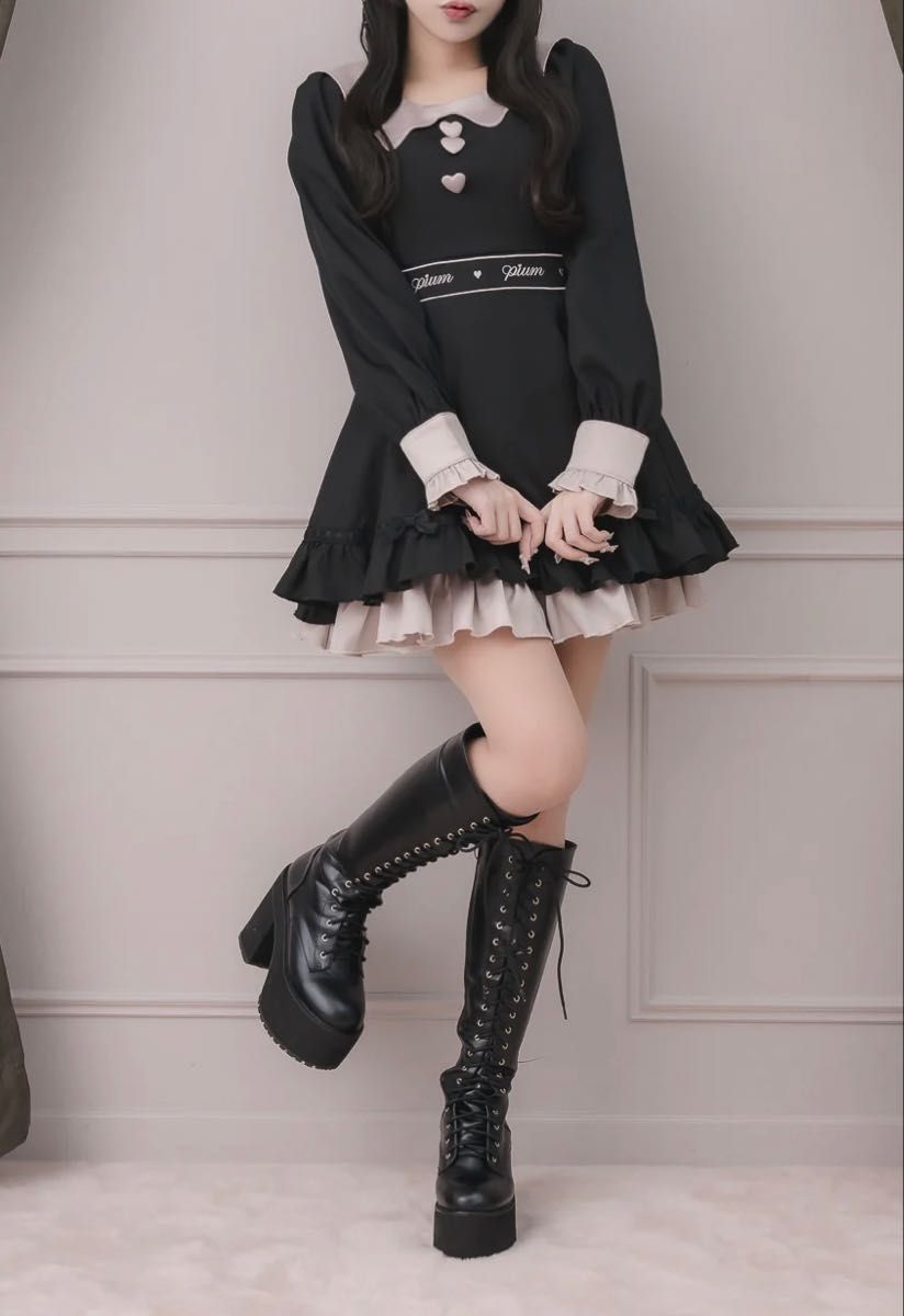melty chocolateフレアミニワンピース ブラック pium ぴうむ｜Yahoo