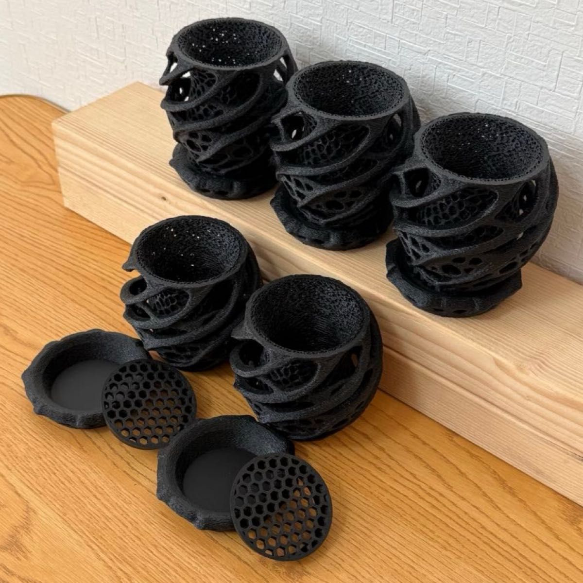 3Dプリンター鉢 メッシュ 2号 2.5号 3号 4号 セット 植木鉢