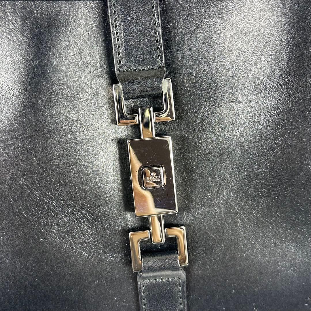 希少 GUCCI ジャッキー ワンショルダーバッグ オールレザー 黒 ラージ