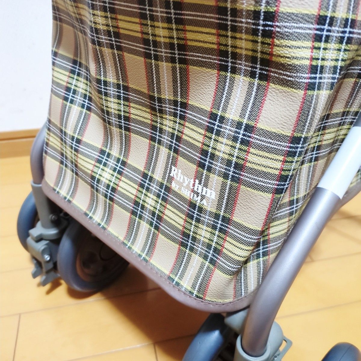 美品 島製作所 リズムRWC SHIMA シルバーカー 人気のブラウンチェック