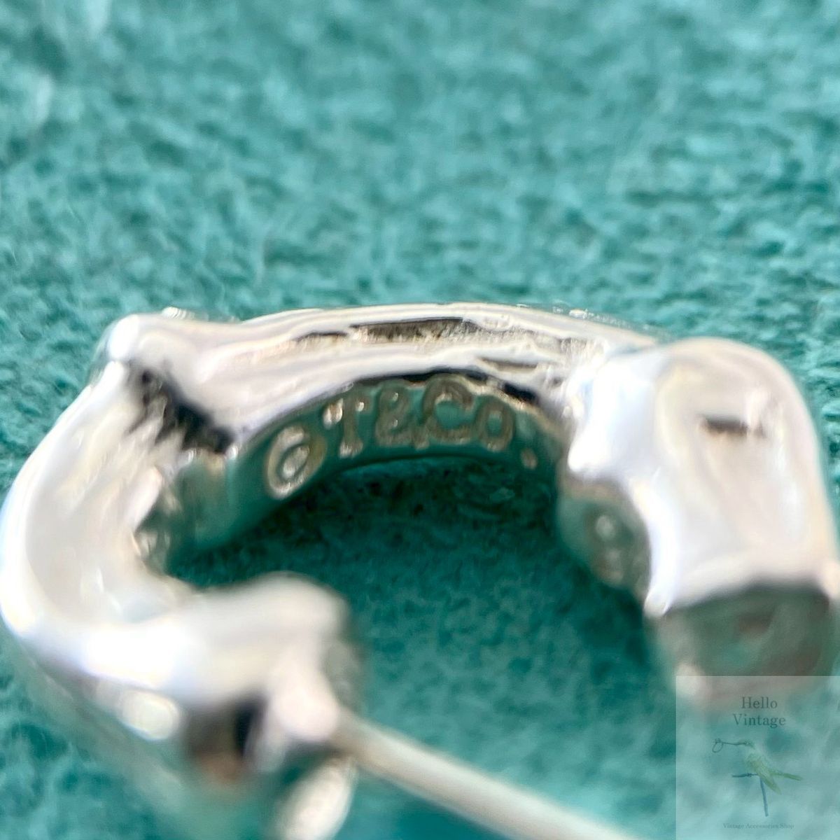 オールドティファニー 美品 バンブー フープ スモール ピアス P168fe