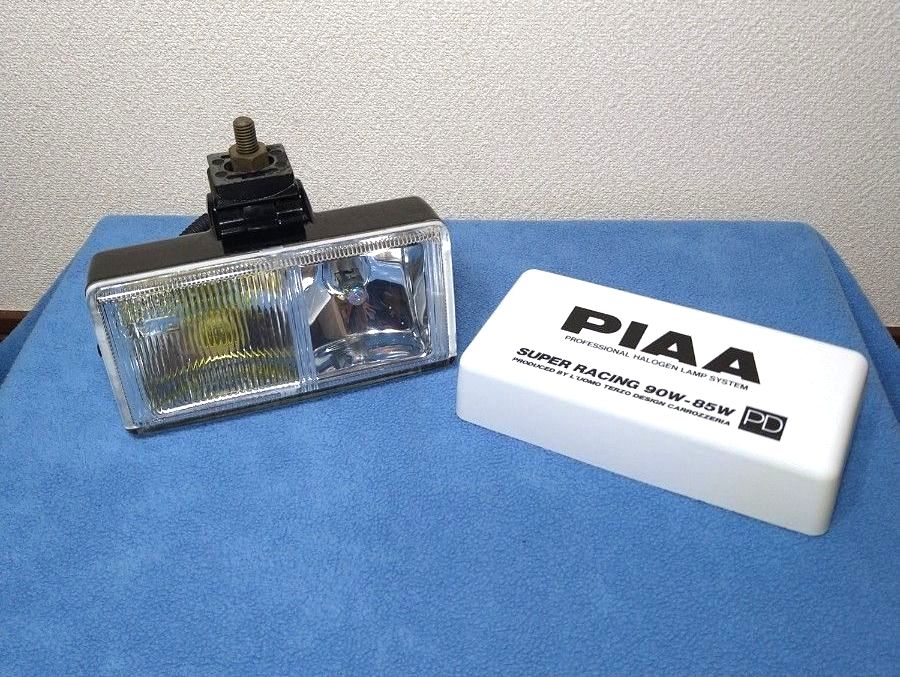 PIAA 940 フォグランプ カバー付き 単体 角型 角目 当時物 単車 旧車