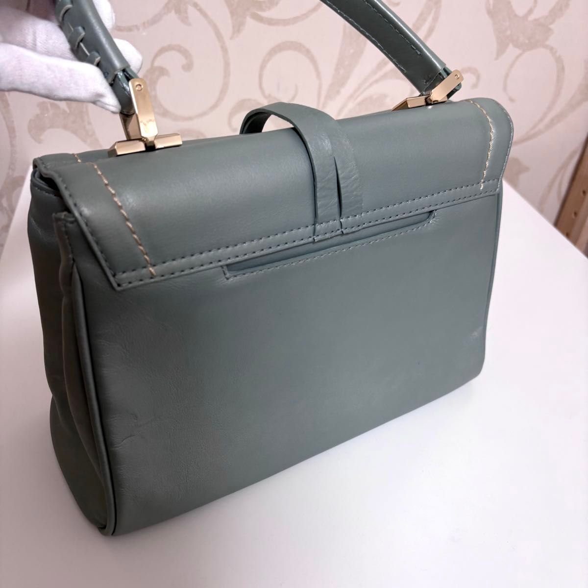 美品】銀座かねまつ ギンザカネマツ ハンドバッグ レザー 編み込み