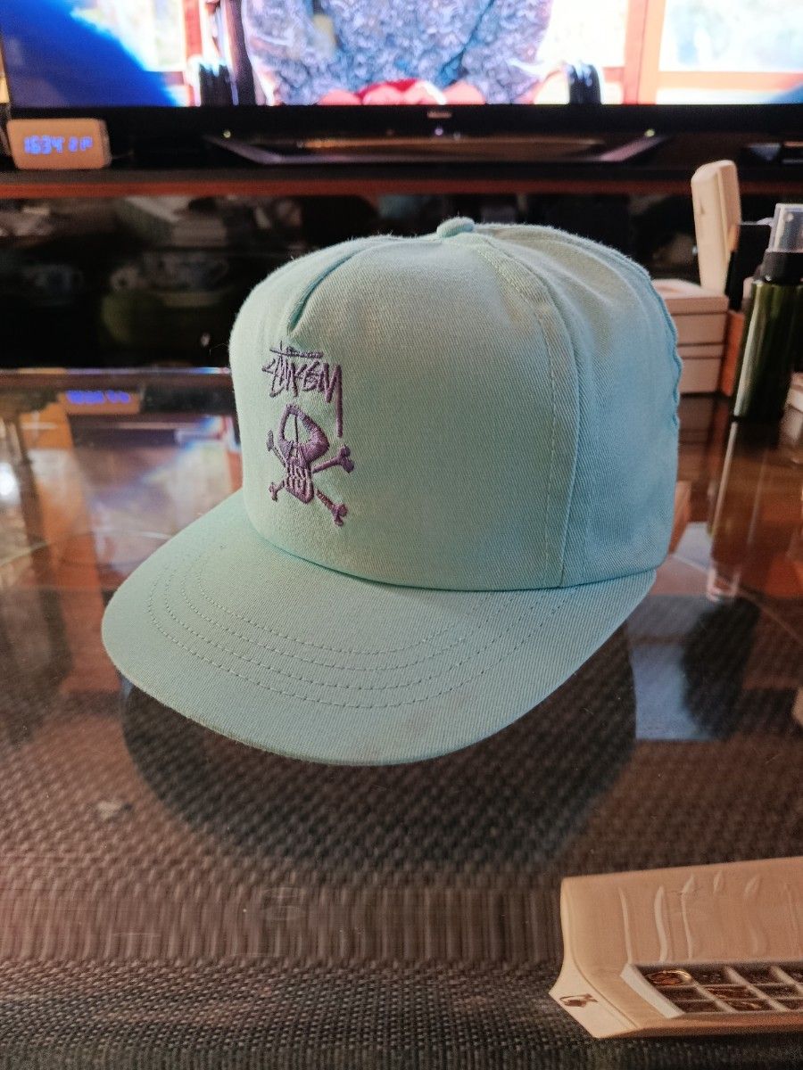 極稀少 Old Stussy 90s キャップ/状態良好/ライトブルー ステューシー