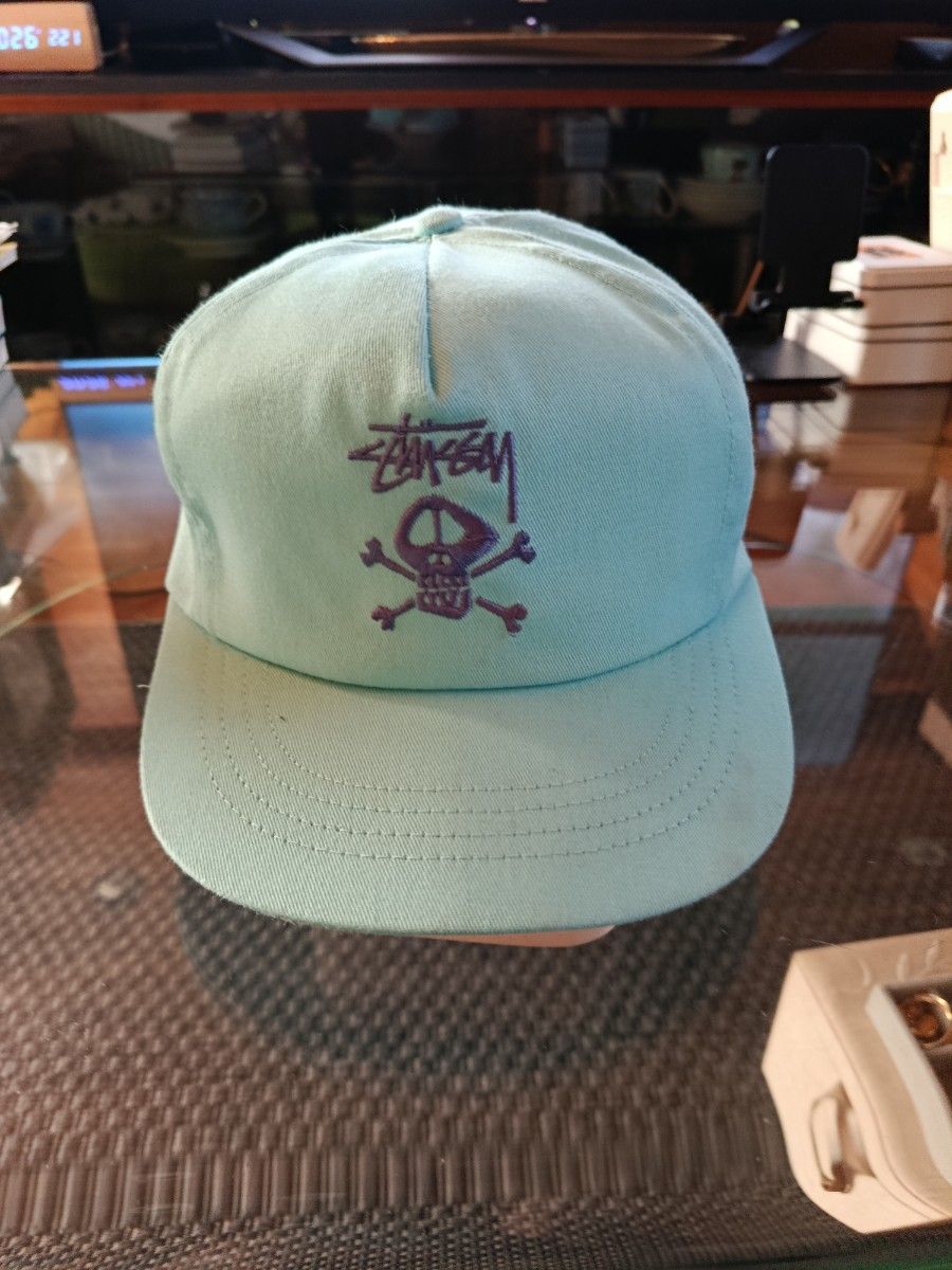 極稀少 Old Stussy 90s キャップ/状態良好/ライトブルー ステューシー