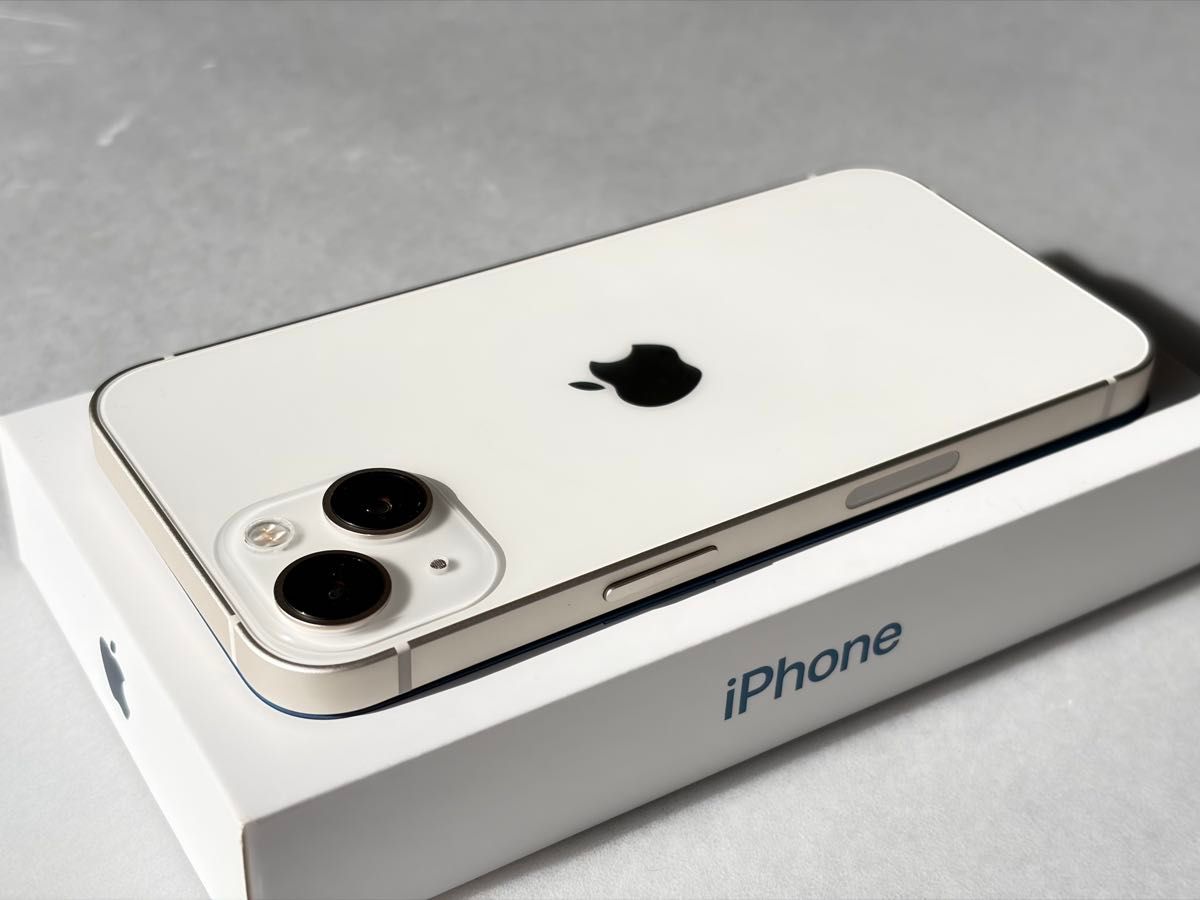 iPhone13 128GB 新品バッテリー100% SIMロック無し スターライト 箱