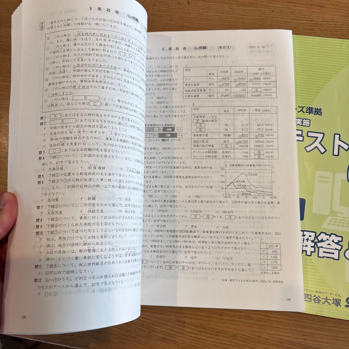 四谷大塚 予習シリーズ準拠 週テスト問題集 6年上 社会 解答と解説