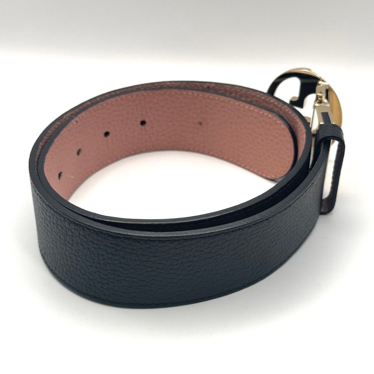 GUCCI グッチ GGロゴ リバーシブルベルト ブラック ピンク｜Yahoo