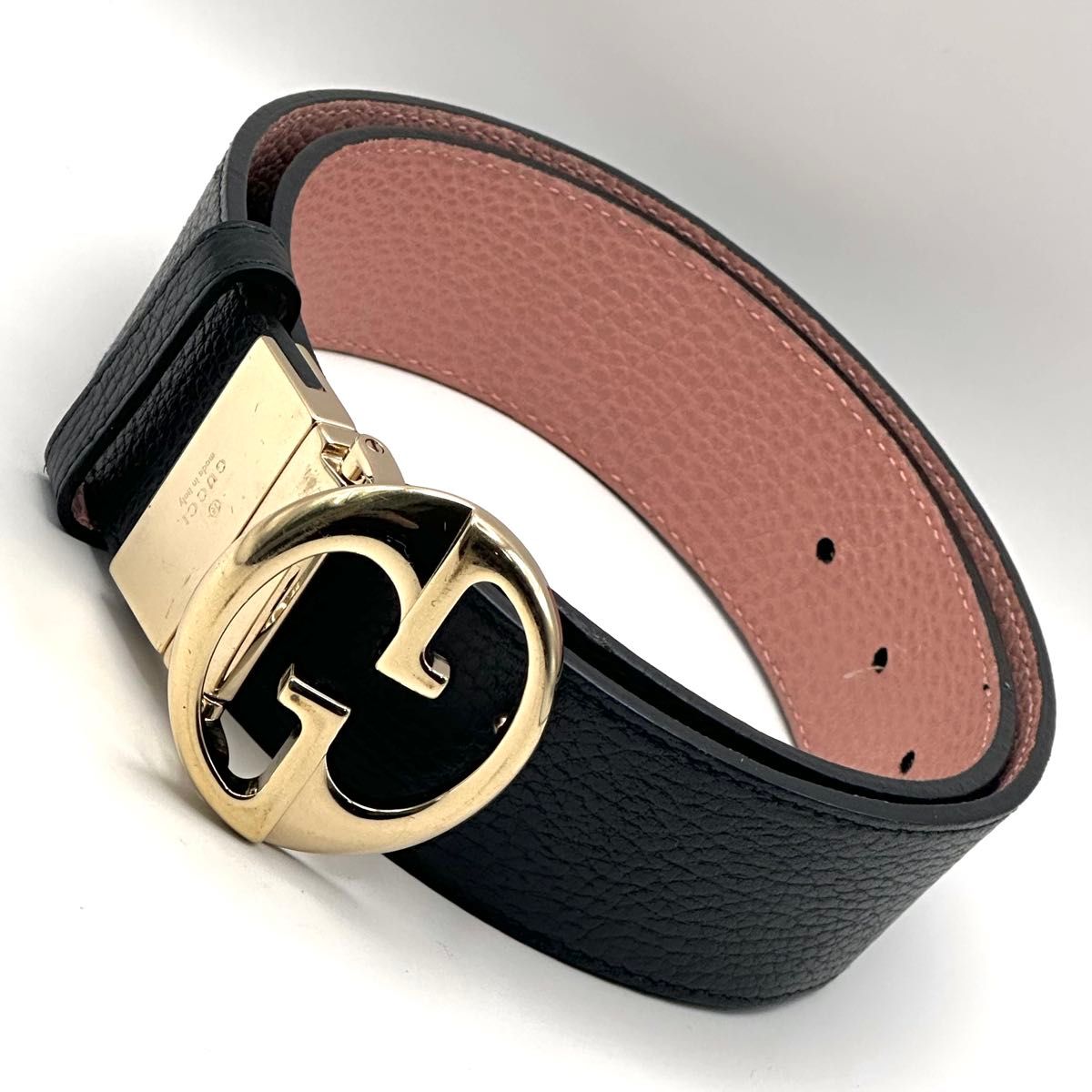 GUCCI グッチ GGロゴ リバーシブルベルト ブラック ピンク｜Yahoo