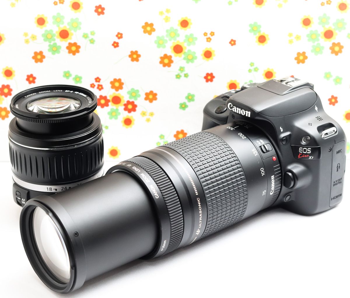 Canon kiss x7 スマホ転送 超小型・軽量 超望遠ダブルレンズ付き