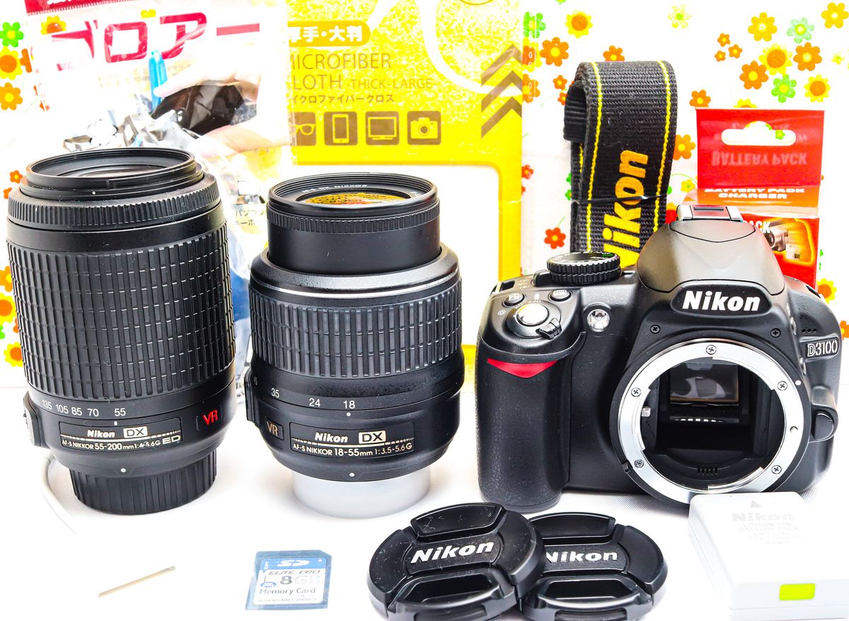 ニコン Nikon D3100 スマホに送れる ダブルレンズ ガイドモード搭載