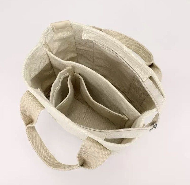 新品未使用 キャンバスショルダー 2way 仕切り ミニトート 多収納 多