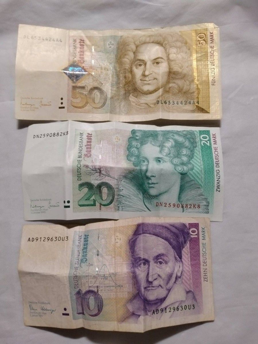 ドイツ 旧紙幣 10マルク 20マルク 50マルク 3枚セット 外国紙幣｜Yahoo