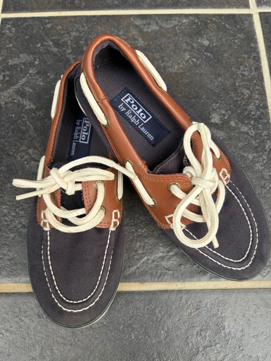 Polo by Ralph Lauren デッキシューズ ネイビー ブラウン｜Yahoo