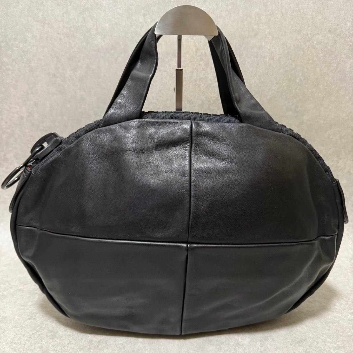 kawa-kawa カワカワ】オールレザー ハンドバッグ オーバル型 楕円 大