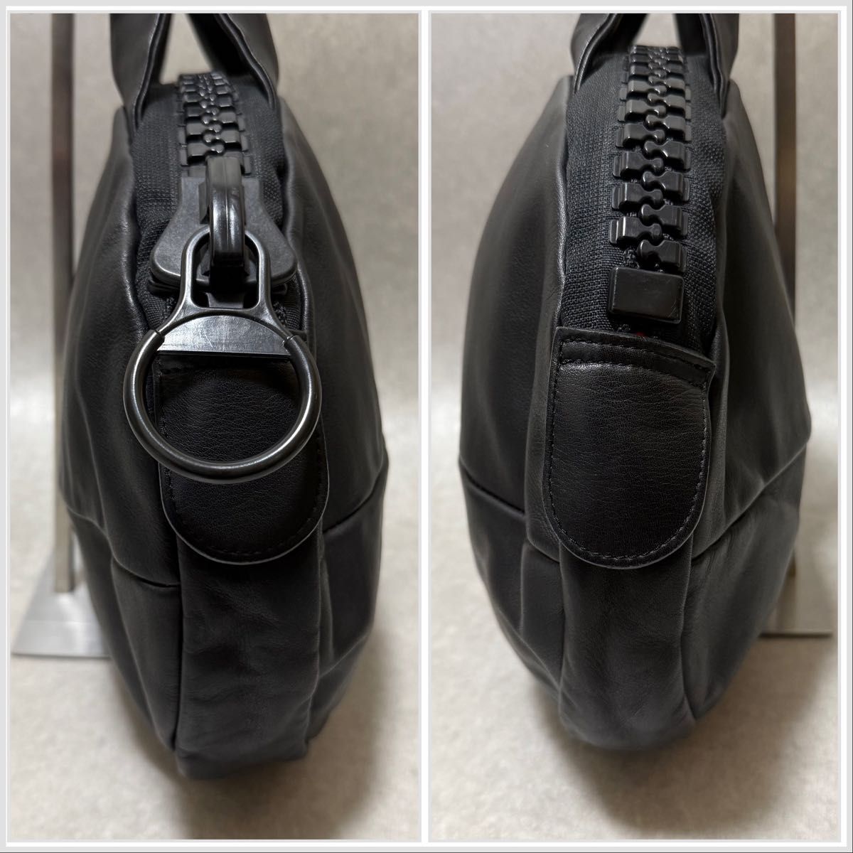 kawa-kawa カワカワ】オールレザー ハンドバッグ オーバル型 楕円 大