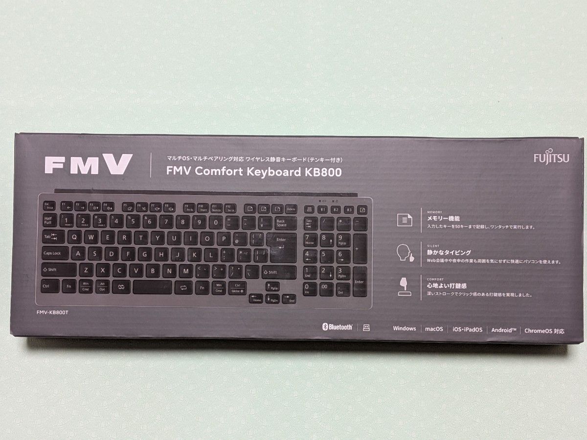 ほぼ未使用品 富士通 FMV Comfort Keyboard KB800T ワイヤレス静音