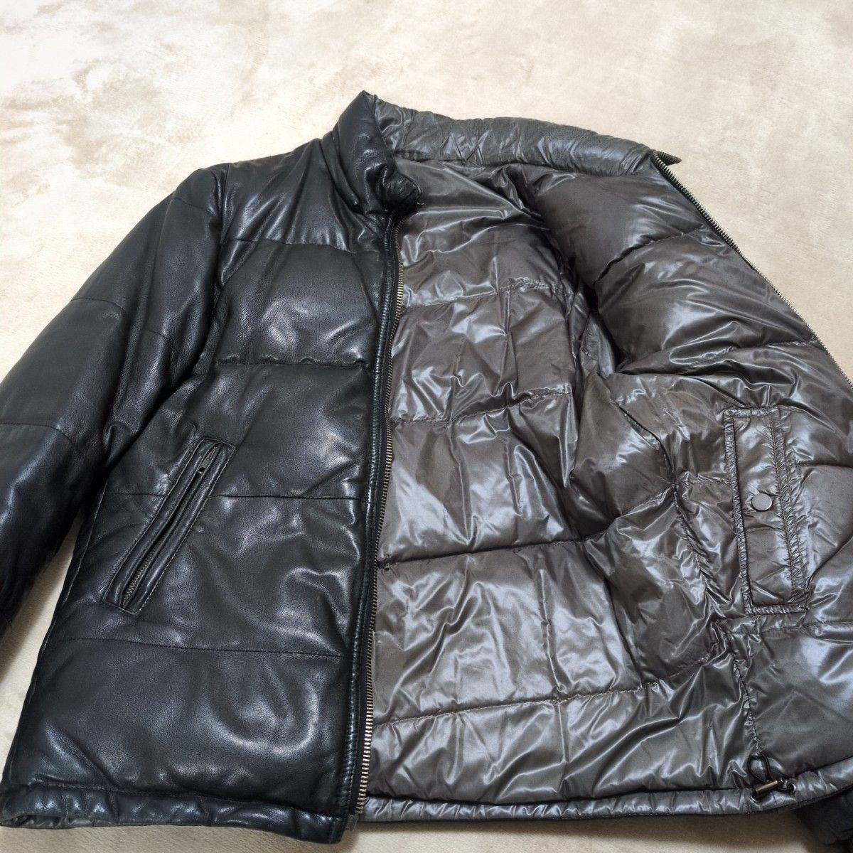 トゥモローランド TOMORROWLAND レザーダウンジャケット 羊皮 本革
