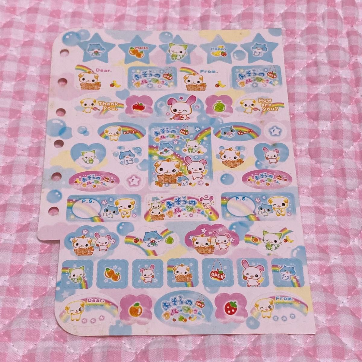 平成レトロ 当時もの おそらのフルーツ屋さん シール うさぎ