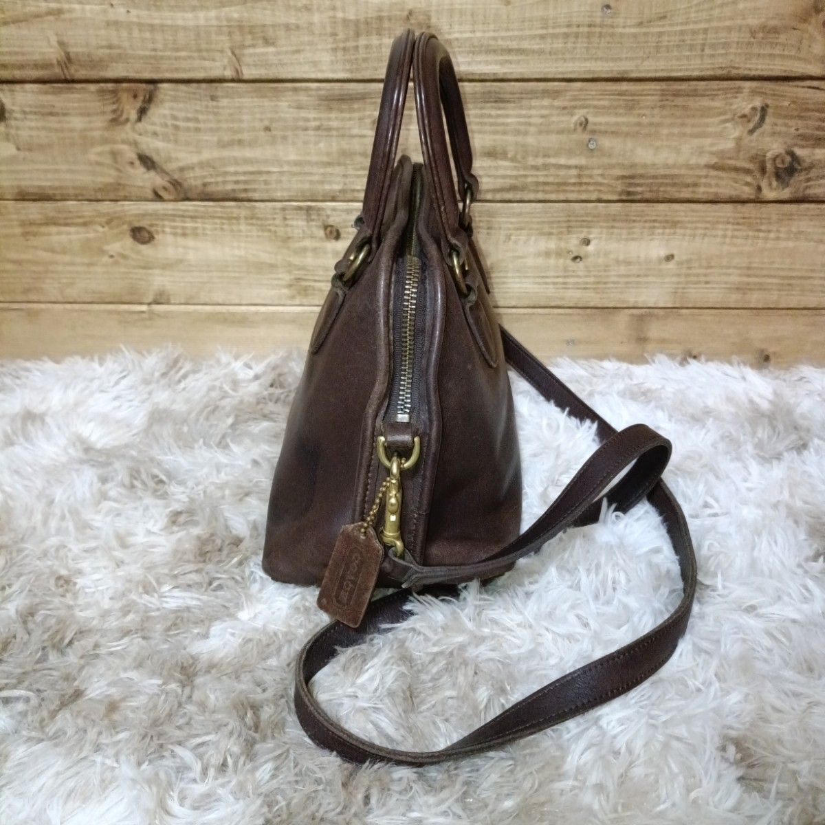 希少 old coach レザー ショルダーバッグ オールド コーチ 2way 本革