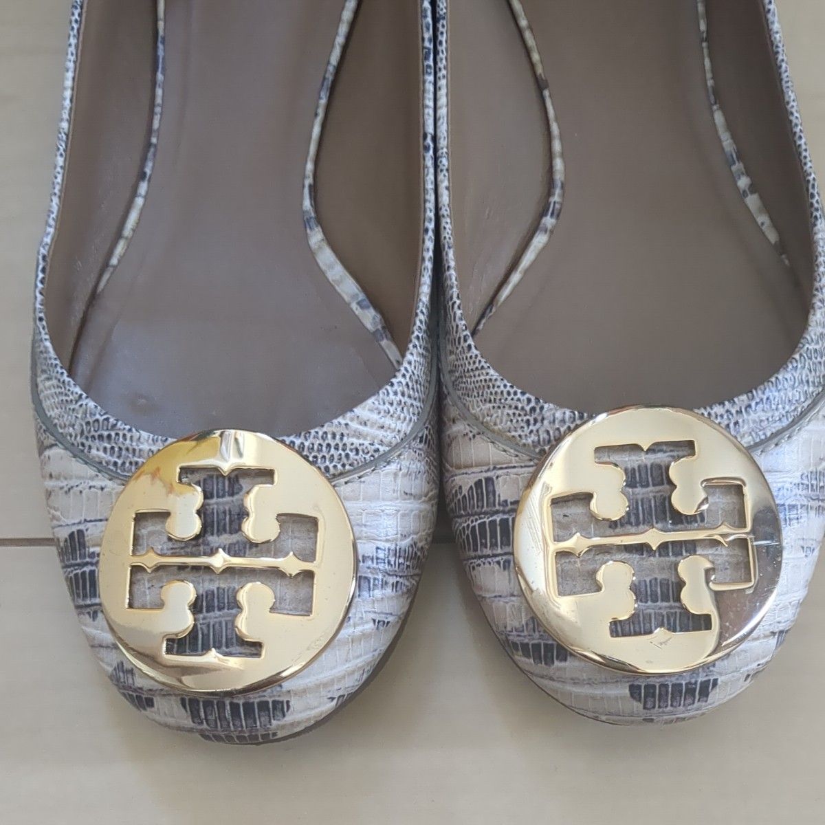 TORY BURCH トリーバーチ フラットシューズ パイソン柄 5ハーフ 23