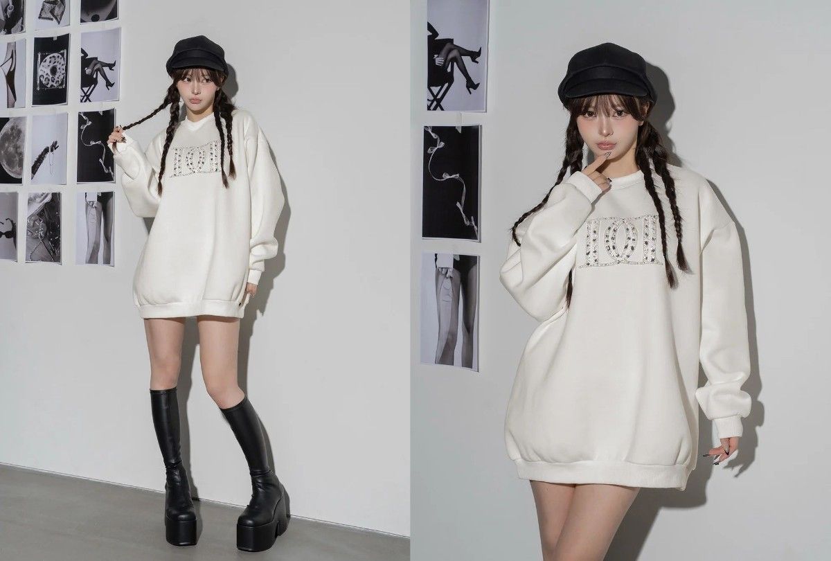 ダーリッチ darich DDロゴビジュースウェットプルオーバー サックス