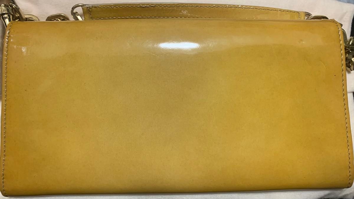 JIMMY CHOO クラッチバッグ ジミーチュウ イエロー レザー ベージュ