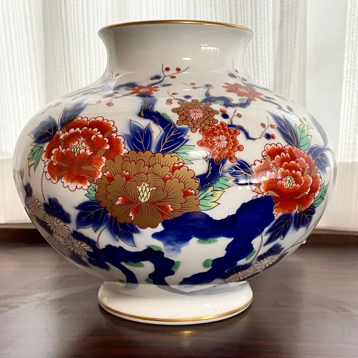 有田焼 深川製 染錦牡丹 花瓶 花器 金彩 壺 陶器 レトロ｜Yahoo!フリマ