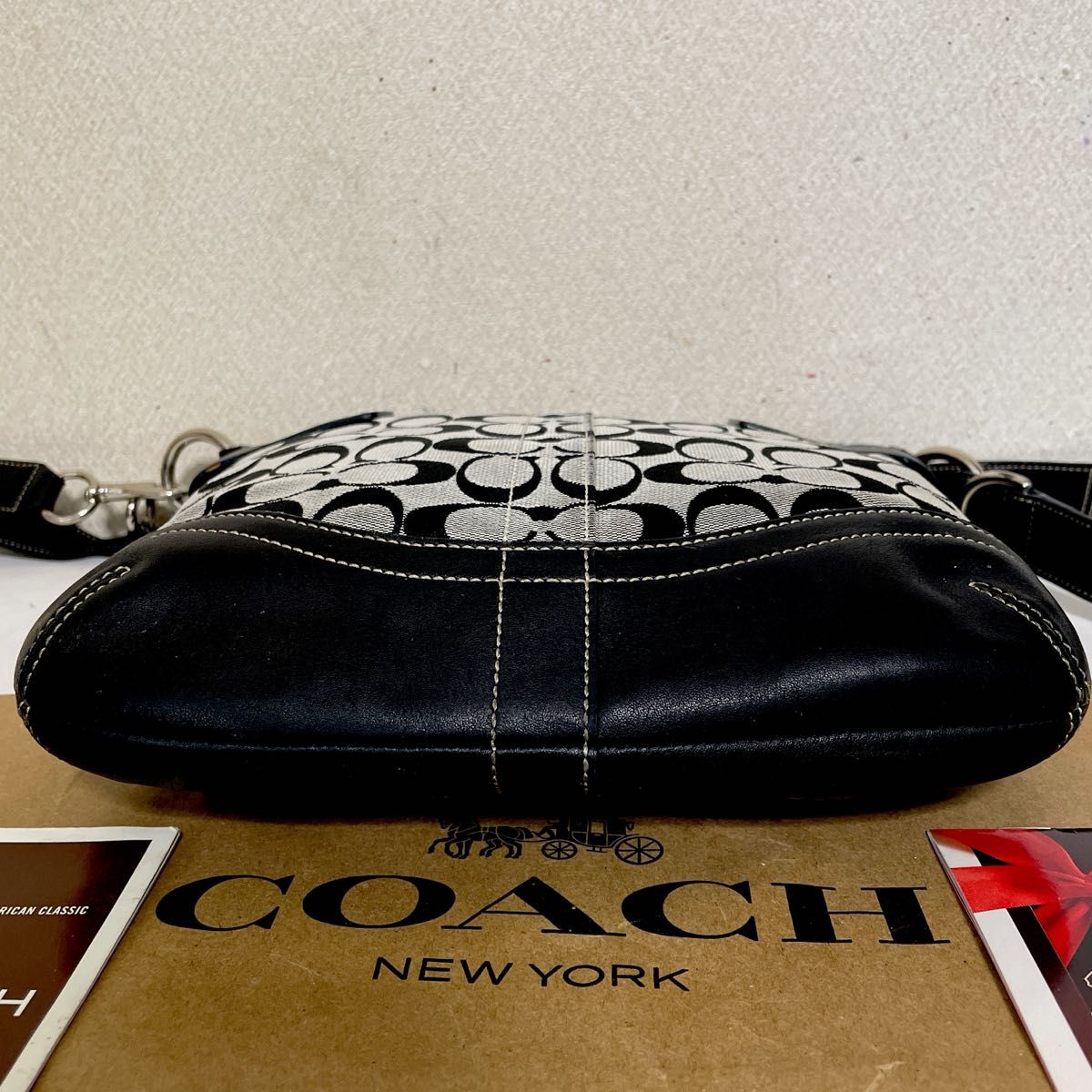 COACH 未使用状態(^^)人気のBLACKシグネチャー2WAYショルダー｜Yahoo
