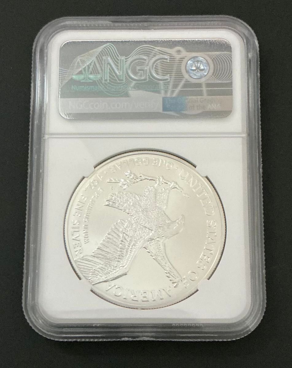2021年 アメリカ イーグル銀貨 NGC MS70 最高鑑定 Type2 1ドル 1オンス