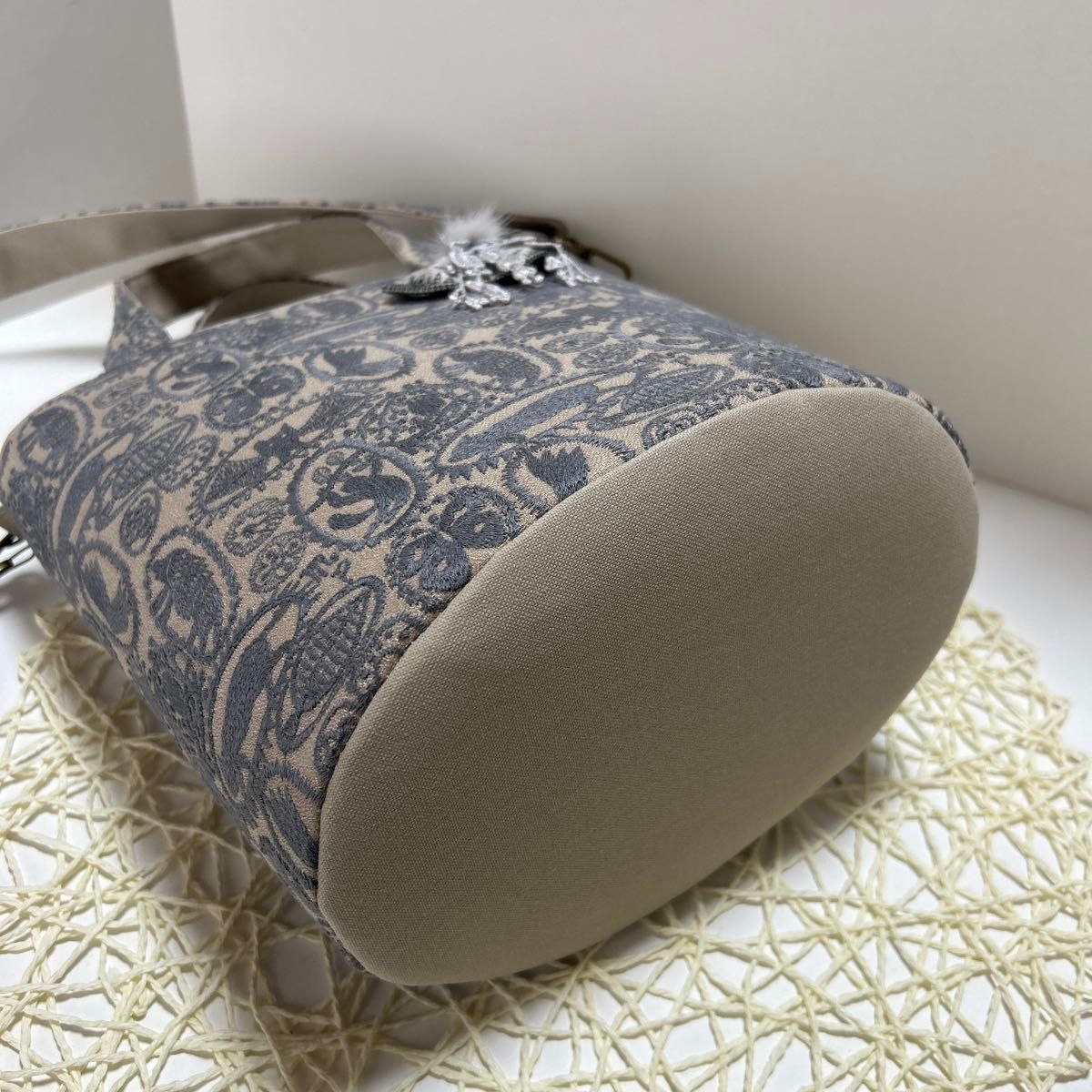 ミナペルホネンオパール底トートバッグ(肩掛けショルダー付き