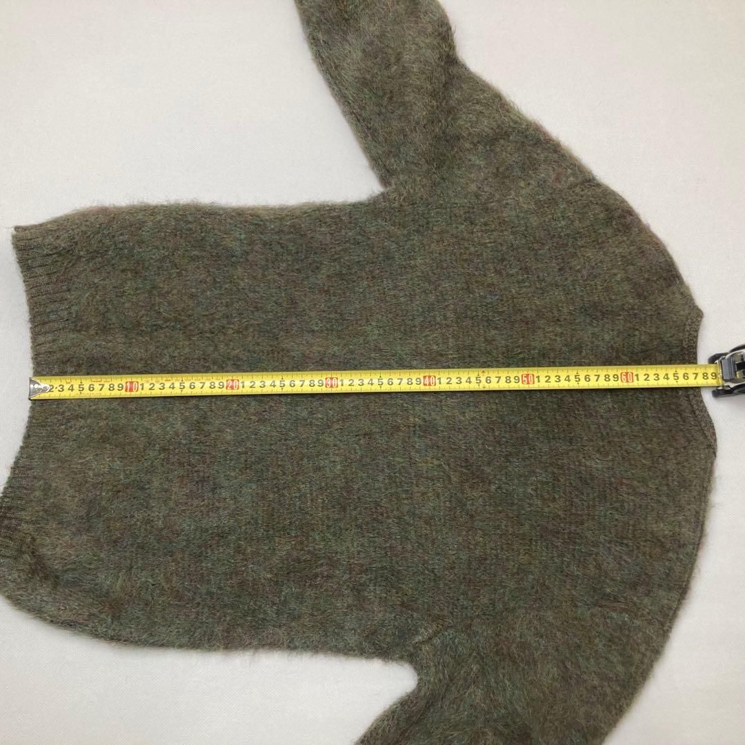 毛足長 色がヤバい】60s ヴィンテージモヘアカーディガン モスグリーン