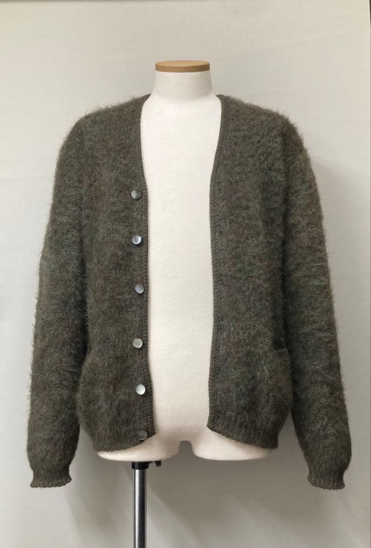 毛足長 色がヤバい】60s ヴィンテージモヘアカーディガン モスグリーン