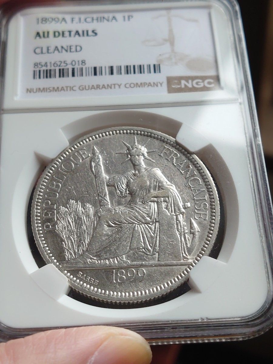 レア 大型銀貨 フランス領インドシナ 1899年 ピアストル銀貨 900銀