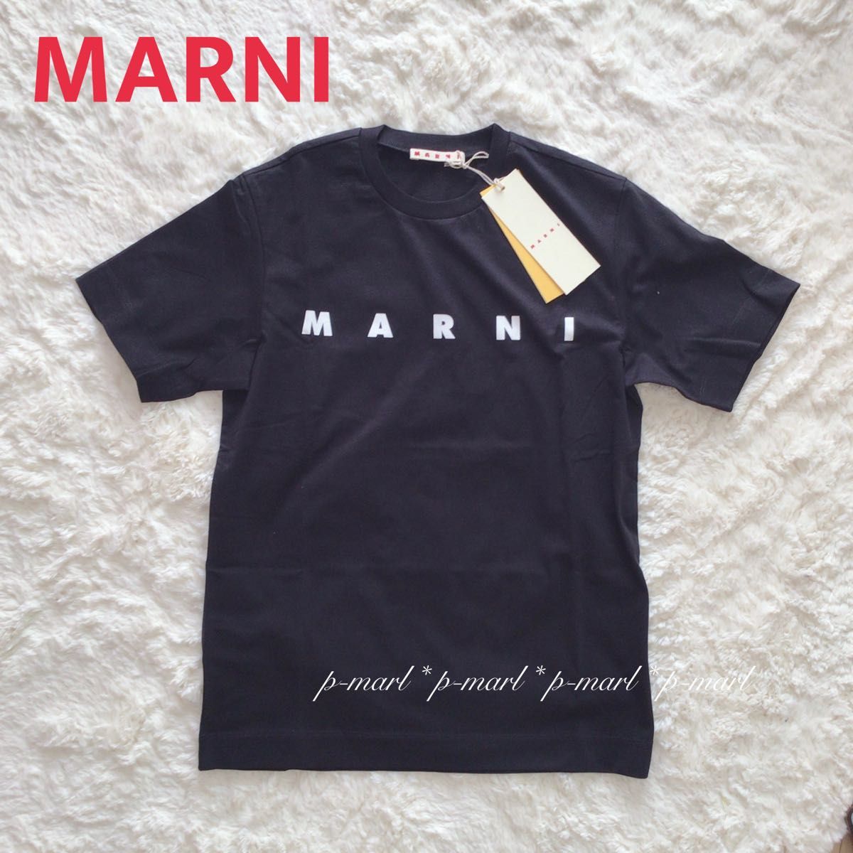 新品】MARNI マルニ キッズ ロゴ Tシャツ ネイビー 紺 12Y 大人S-M相当