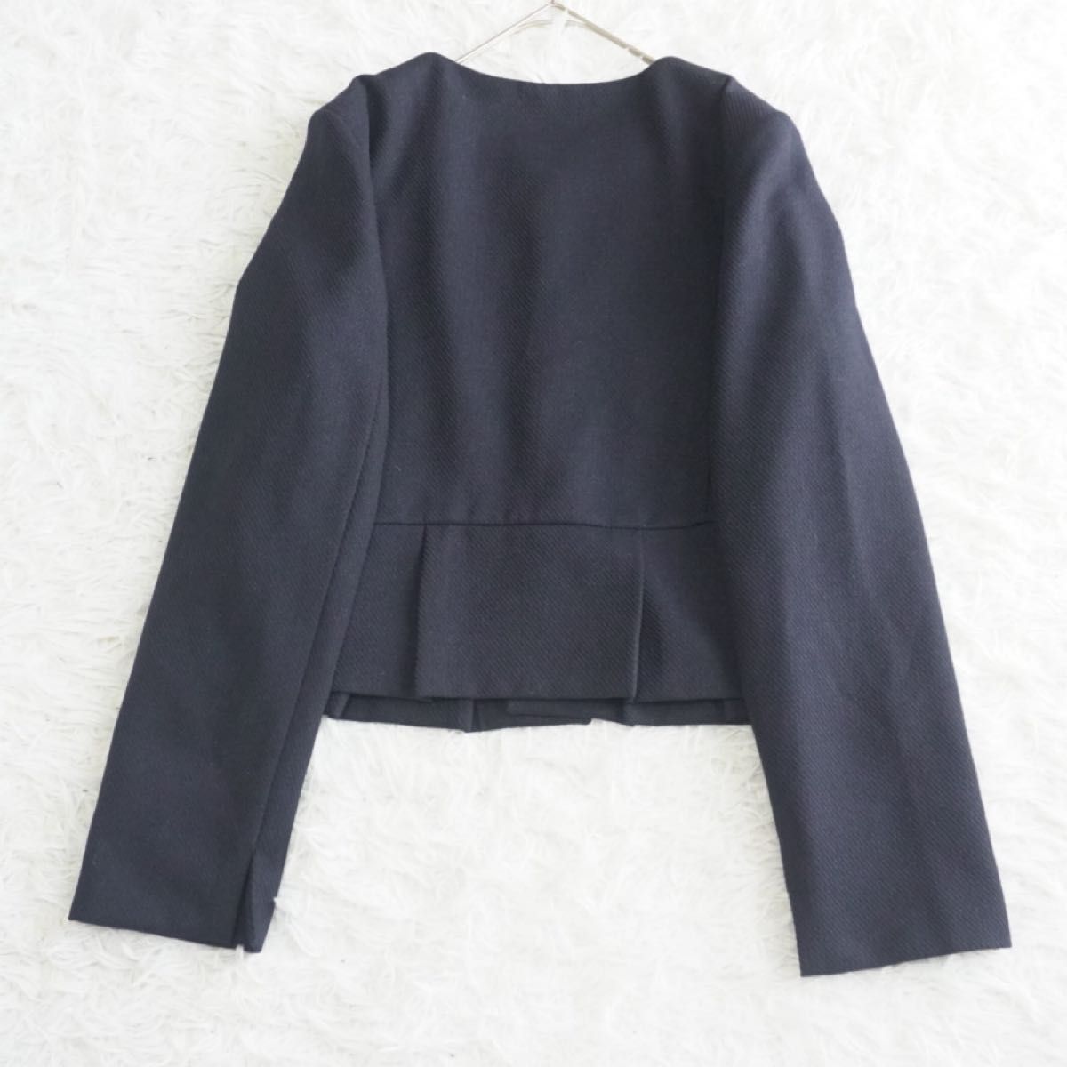 美品 大きいサイズ セレモニースーツセット 上下 ノーカラージャケット