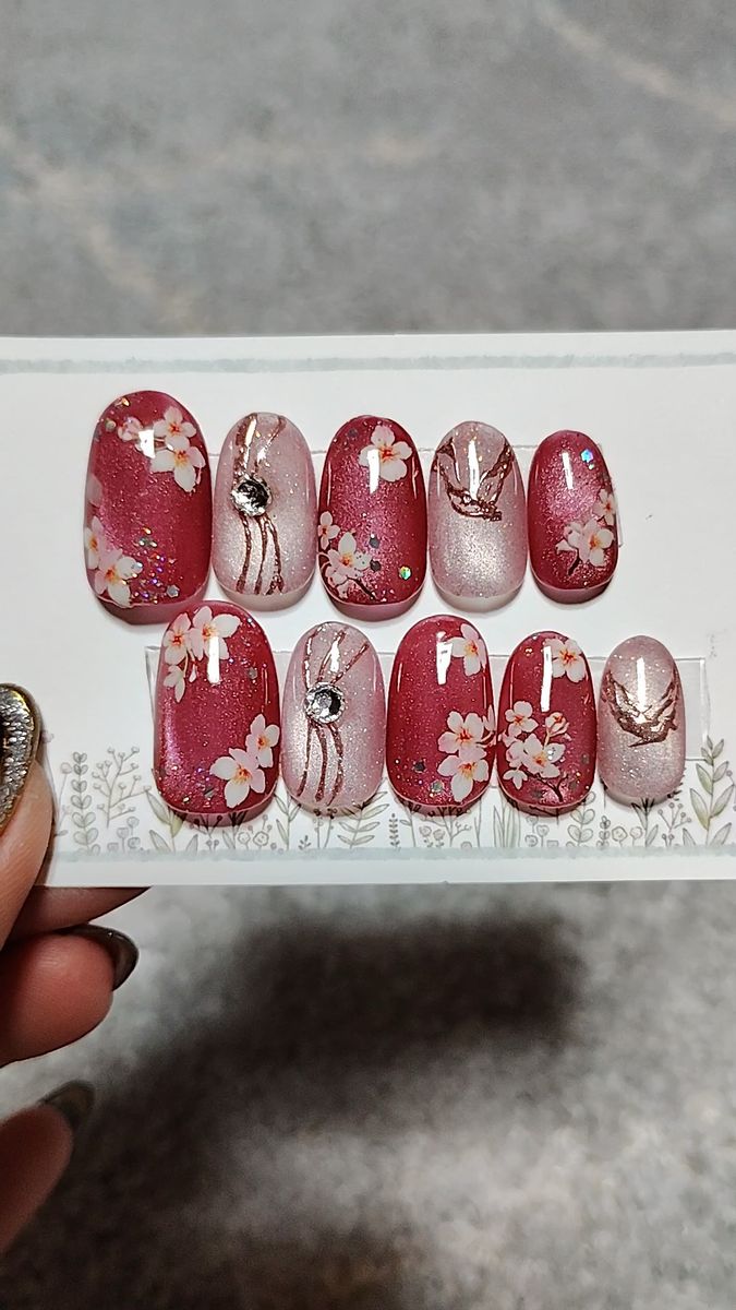 桜 【サイズ15469現品販売】 マグネットジェルネイルチップ｜Yahoo