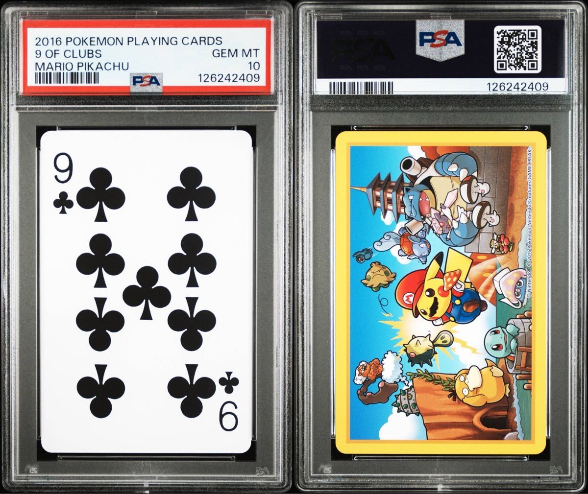 PSA10】ポケモン × 任天堂 2016年 マリオピカチュウ トランプ ♣️3