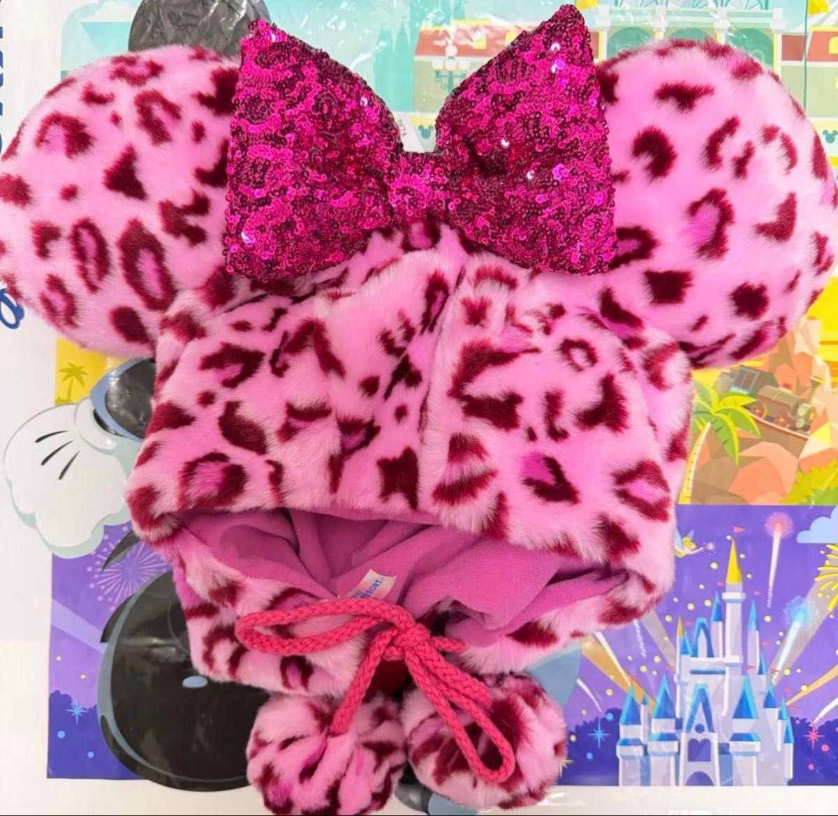 ディズニー ヒョウ柄 ファンキャップ ミニー レオパード ピンク｜Yahoo