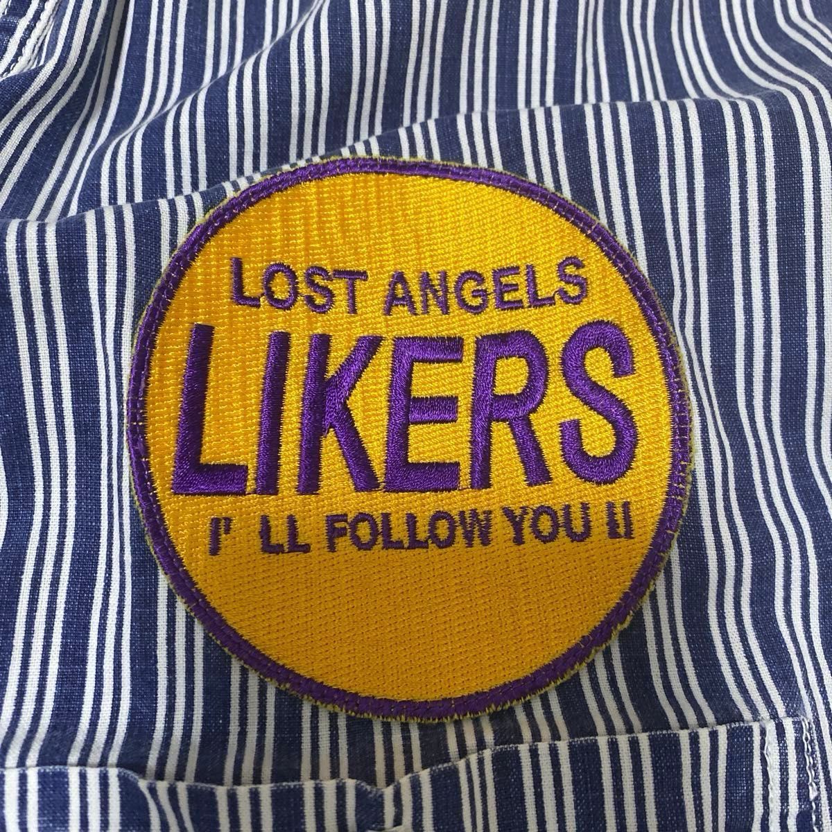 A LOVE MOVEMENT カスタム ワッペン シャツ ALM パッチ ストライプ