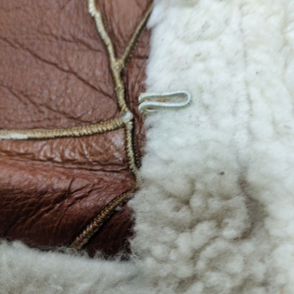 ムートンベスト リアルムートン L 本革 羊革 ベスト パッチワーク