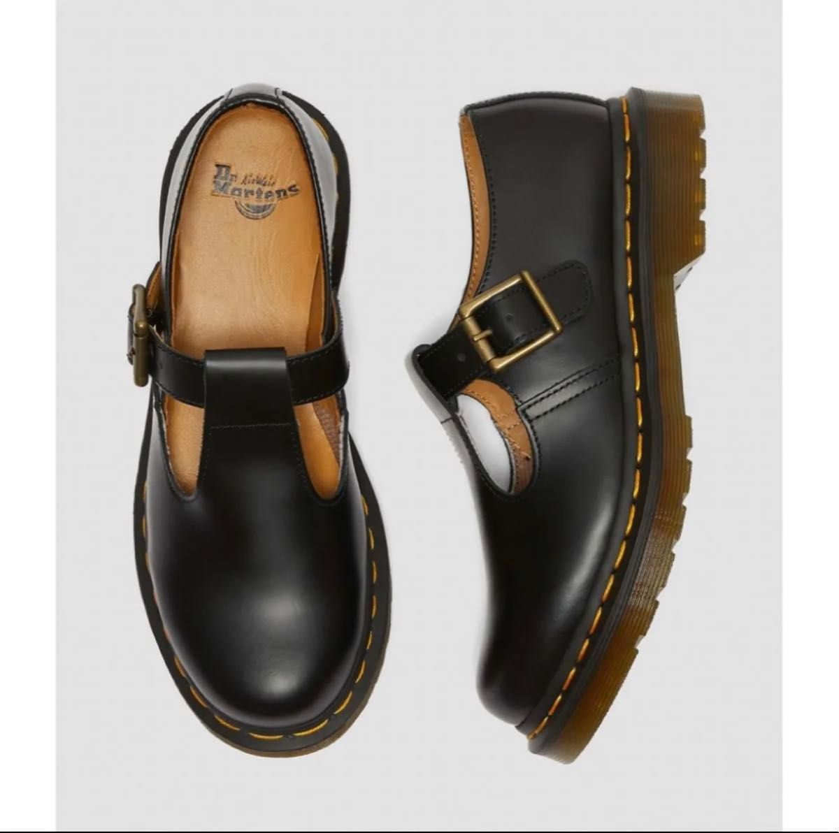 美品】Dr MARTENS ドクターマーチン POLLEY ポリー UK5 黒 Tバー